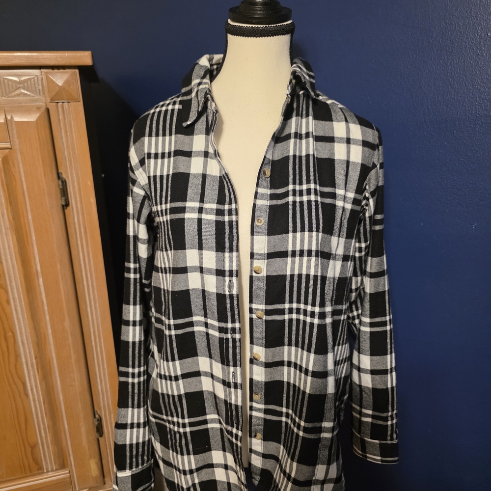 JACHS Girlfriend Black and White Checkered Shirt